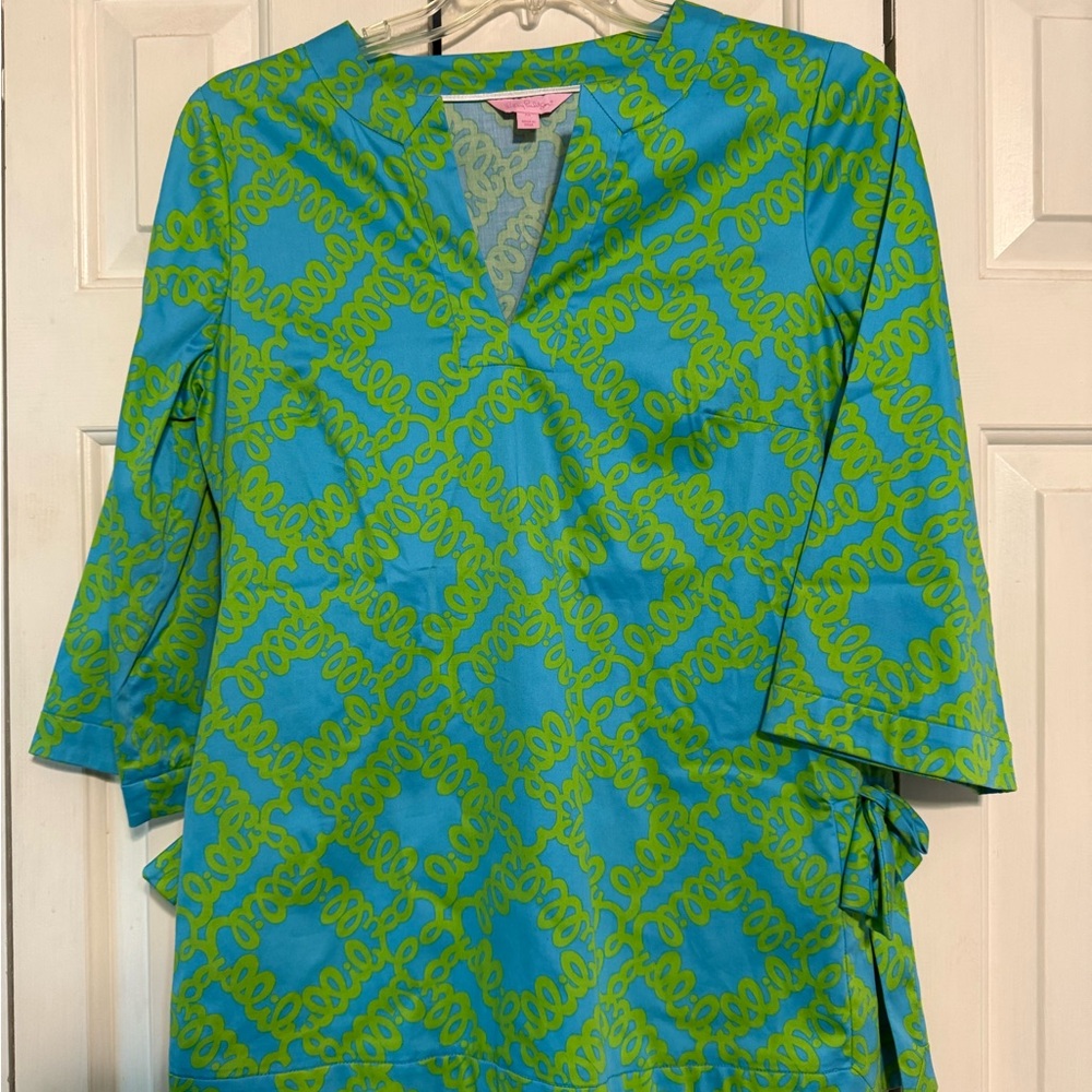 Lilly Pulitzer Blue and Green Tunic Top